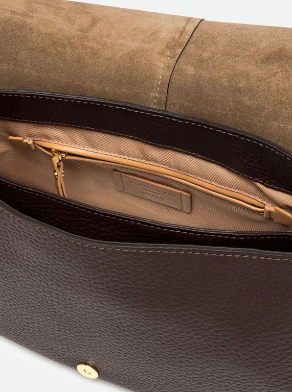 Gianni Chia handtas led bruin (helena round/BS 12718 espresso) - Stiletto Schoenen (Oudenaarde)