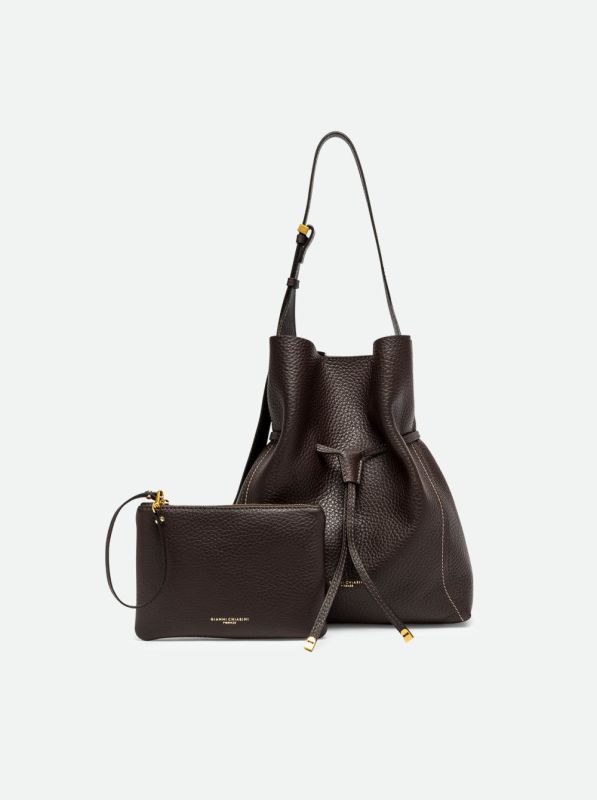 Gianni Chia handtas led bruin (sienna/BS 11787 espresso) - Stiletto Schoenen (Oudenaarde)