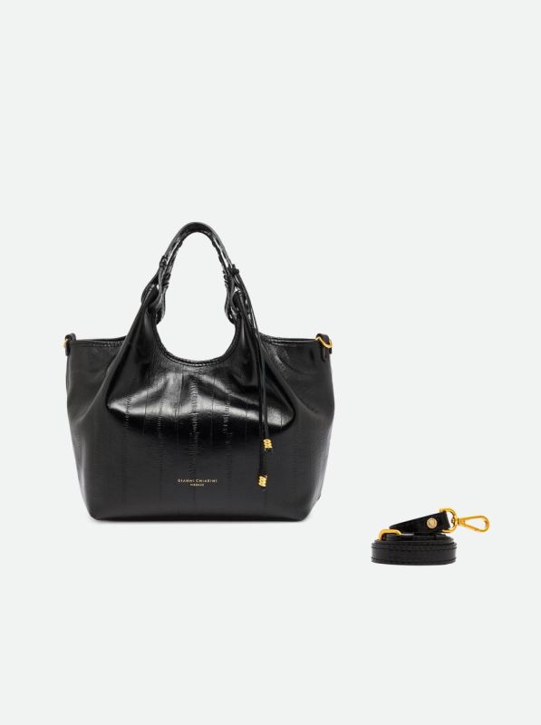 Gianni Chia handtas led nero (Dua/BS 12679 eel nero) - Stiletto Schoenen (Oudenaarde)