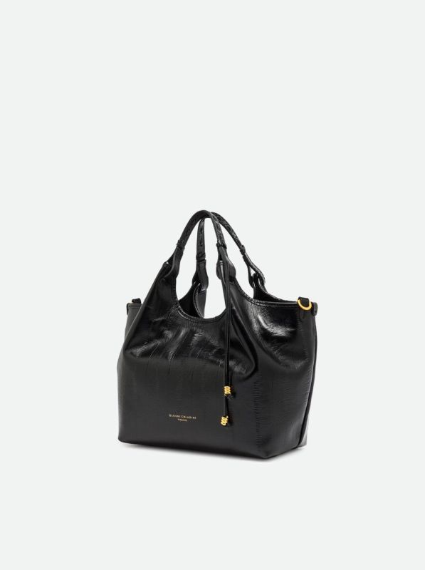 Gianni Chia handtas led nero (Dua/BS 12679 eel nero) - Stiletto Schoenen (Oudenaarde)