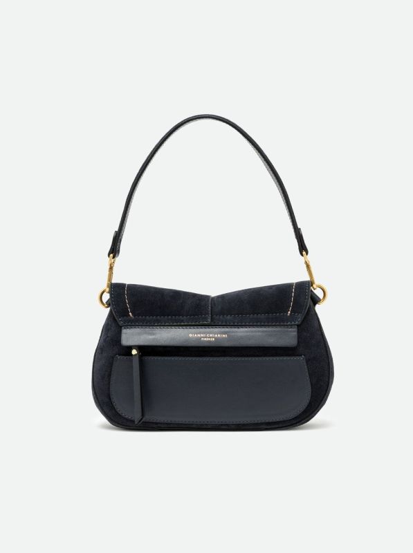 Gianni Chia handtas suède blauw (helena round/BS 12618 notturno) - Stiletto Schoenen (Oudenaarde)