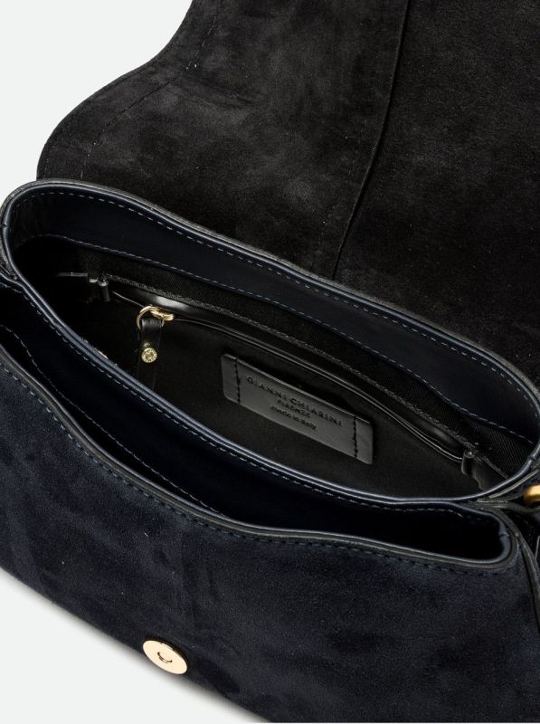 Gianni Chia handtas suède blauw (helena round/BS 12618 notturno) - Stiletto Schoenen (Oudenaarde)