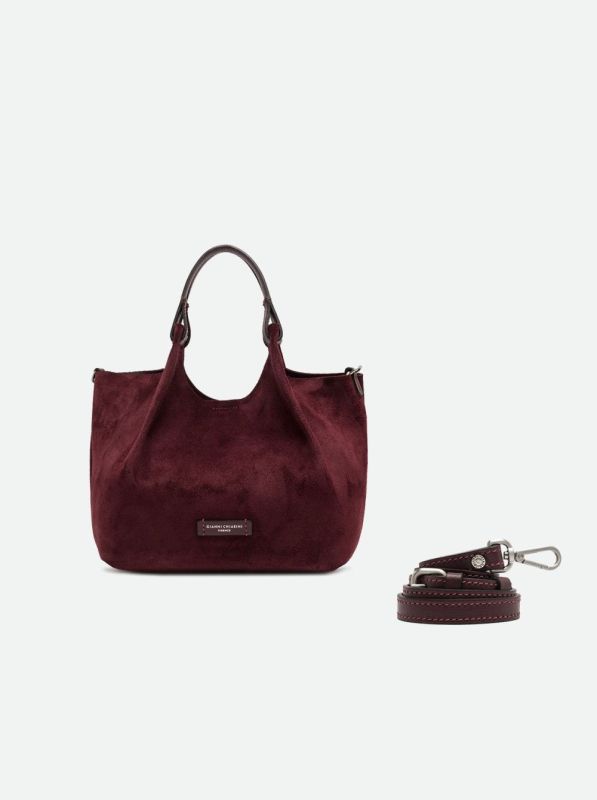 Gianni Chia handtas suède bordeaux (Dua/BS 9799 amarone) - Stiletto Schoenen (Oudenaarde)