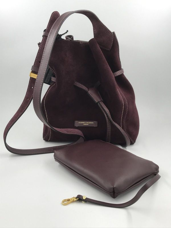 Gianni Chia handtas suède bordeaux (sienna/BS 11786 amarone) - Stiletto Schoenen (Oudenaarde)