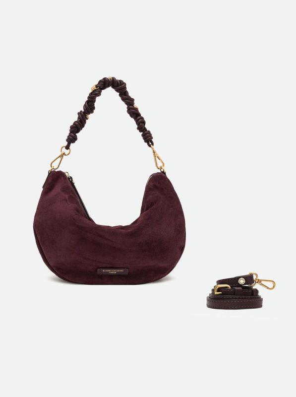 Gianni Chia handtas suède bordeaux (Cleo/BS 12691 amarone) - Stiletto Schoenen (Oudenaarde)