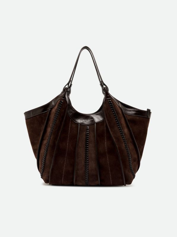 Gianni Chia handtas suède bruin (Dua/BS 12750 espresso) - Stiletto Schoenen (Oudenaarde)