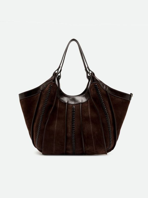 Gianni Chia handtas suède bruin (Dua/BS 12750 espresso) - Stiletto Schoenen (Oudenaarde)