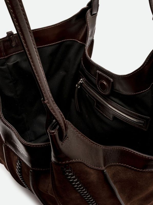 Gianni Chia handtas suède bruin (Dua/BS 12750 espresso) - Stiletto Schoenen (Oudenaarde)
