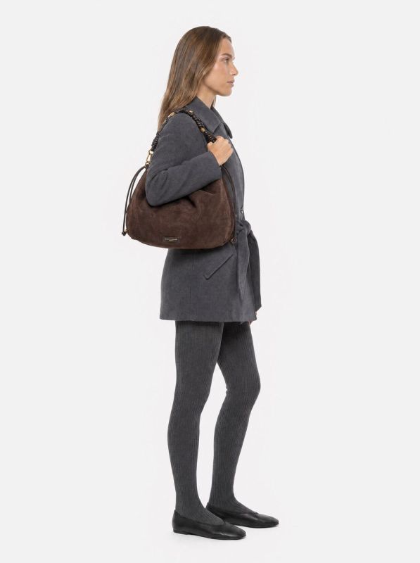 Gianni Chia handtas suède bruin (morgana/BS 12260 moka) - Stiletto Schoenen (Oudenaarde)