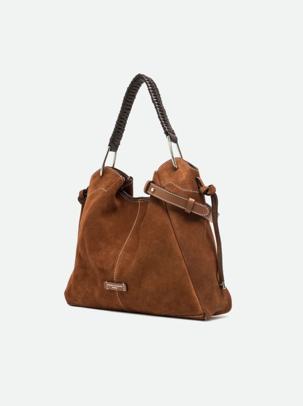 Gianni Chia handtas suède cognac (Era/BS 12570 cognac) - Stiletto Schoenen (Oudenaarde)