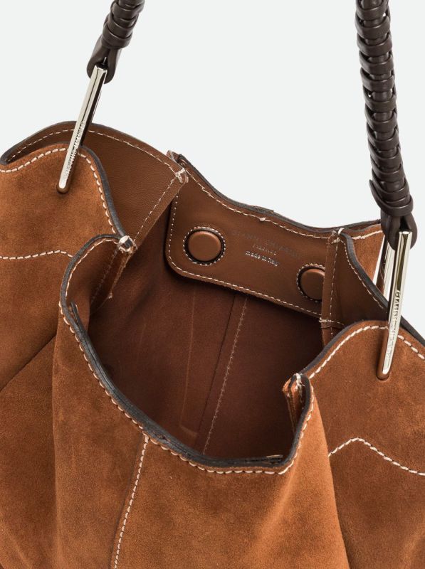 Gianni Chia handtas suède cognac (Era/BS 12570 cognac) - Stiletto Schoenen (Oudenaarde)