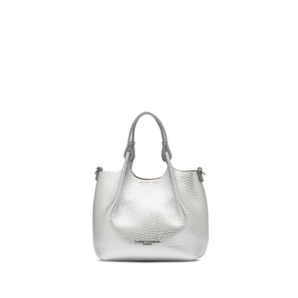 Gianni Chia handtas zilver (Dua BS 9718 RNGDBL TU 14369 silver clay) - Stiletto Schoenen (Oudenaarde)