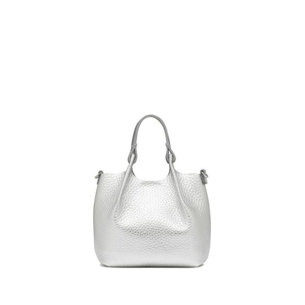 Gianni Chia handtas zilver (Dua BS 9718 RNGDBL TU 14369 silver clay) - Stiletto Schoenen (Oudenaarde)