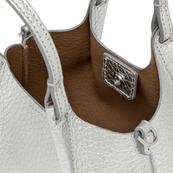 Gianni Chia handtas zilver (Dua BS 9718 RNGDBL TU 14369 silver clay) - Stiletto Schoenen (Oudenaarde)