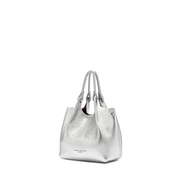 Gianni Chia handtas zilver (Dua BS9718 RNGDBL 13860 silver-caramello) - Stiletto Schoenen (Oudenaarde)