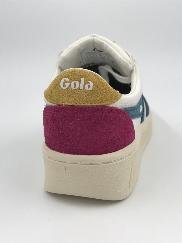 Gola dam sneaker led wit/groen (CLA415AE grandslam trident white peacock) - Stiletto Schoenen (Oudenaarde)