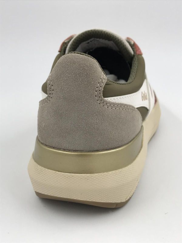 Gola dam sneaker suède rood/khaki/grey (CLB516RN raven raspberry/khaki/feather g) - Stiletto Schoenen (Oudenaarde)