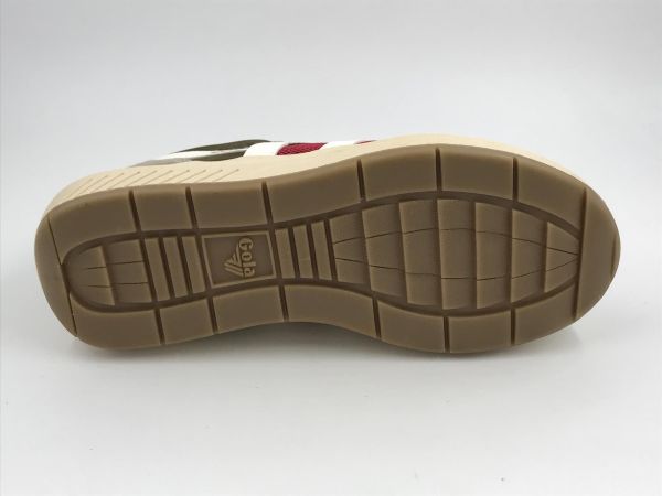 Gola dam sneaker suède rood/khaki/grey (CLB516RN raven raspberry/khaki/feather g) - Stiletto Schoenen (Oudenaarde)