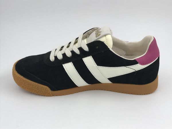 Gola dam sneaker suède zwart/roze (CLB538BK Elan black/offwhite/fuchia) - Stiletto Schoenen (Oudenaarde)