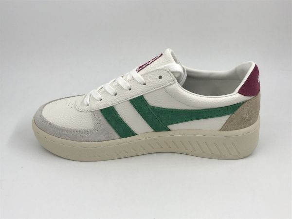 Gola dam sneaker wit/groen/cerise (CLA415DN grandslam trident white/em/cer) - Stiletto Schoenen (Oudenaarde)