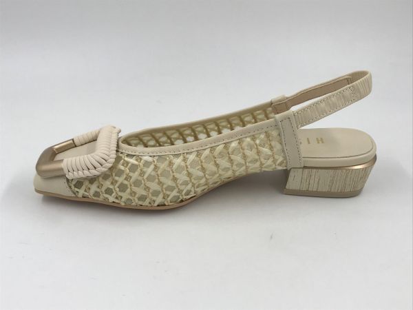 Hispanitas dam dec/sand led tressé ecru (RHV264658 soho V26 butter marrakech panna) - Stiletto Schoenen (Oudenaarde)