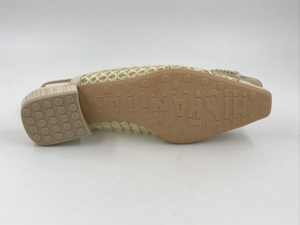 Hispanitas dam dec/sand led tressé ecru (RHV264658 soho V26 butter marrakech panna) - Stiletto Schoenen (Oudenaarde)