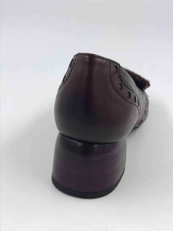 Hispanitas dam moc led/pony bordeaux (HI265192 soho bordo/pony bordo) - Stiletto Schoenen (Oudenaarde)