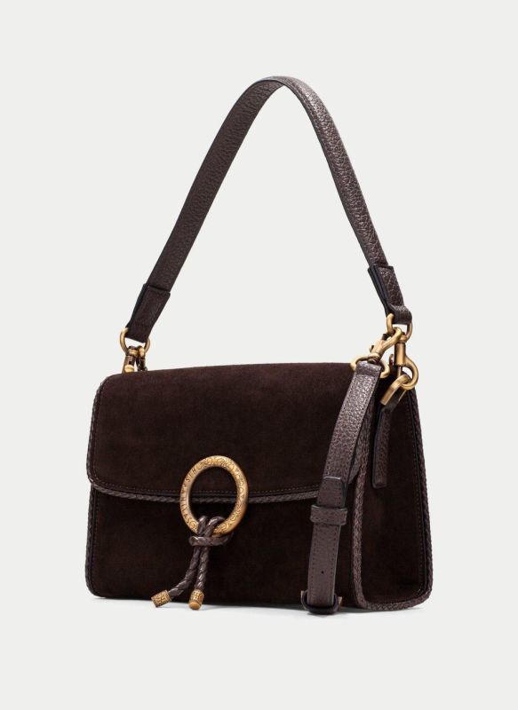 Hispanitas handtas suède bruin (BI264945 suède espresso) - Stiletto Schoenen (Oudenaarde)