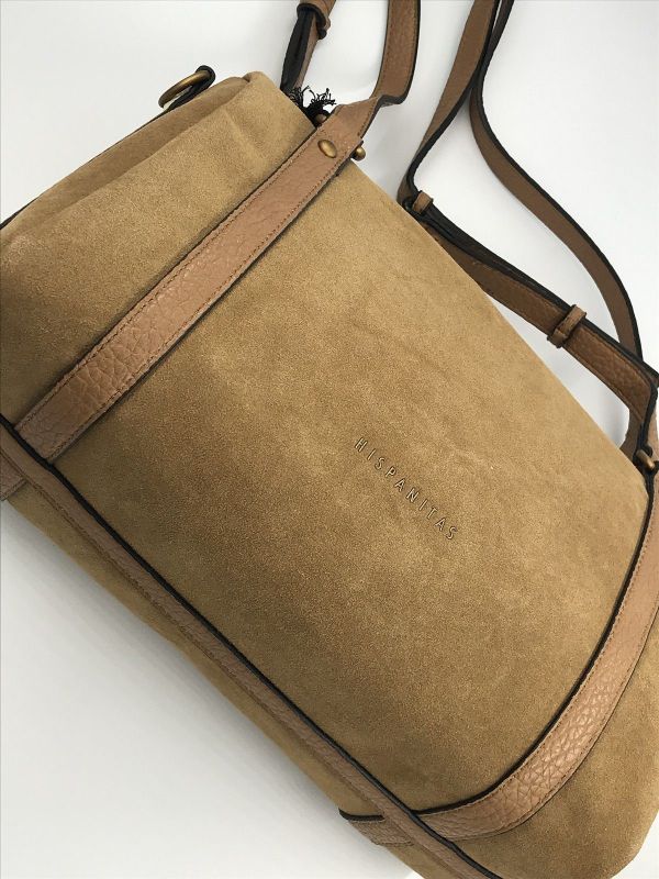 Hispanitas handtas suède oker (BI264936 suède honey) - Stiletto Schoenen (Oudenaarde)