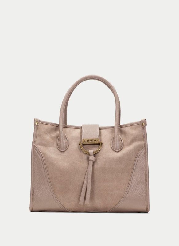 Hispanitas handtas suède taupe (BI265022 suède castoro) - Stiletto Schoenen (Oudenaarde)