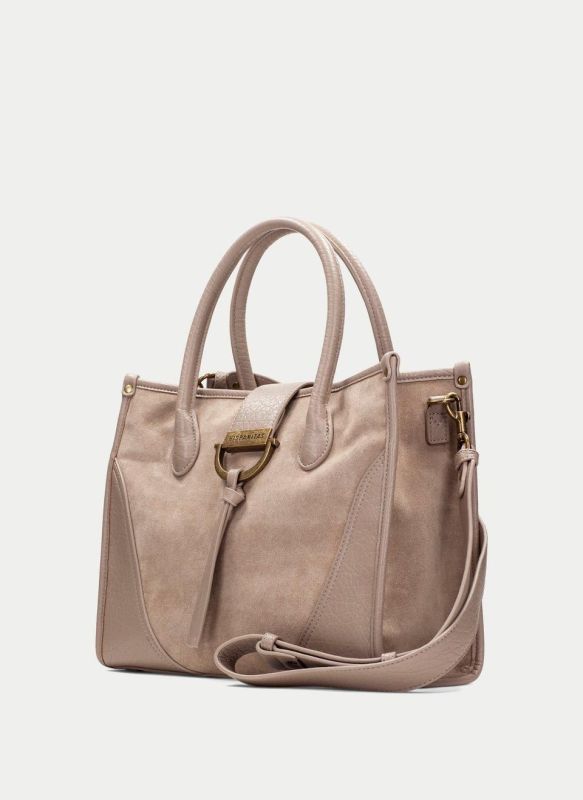 Hispanitas handtas suède taupe (BI265022 suède castoro) - Stiletto Schoenen (Oudenaarde)