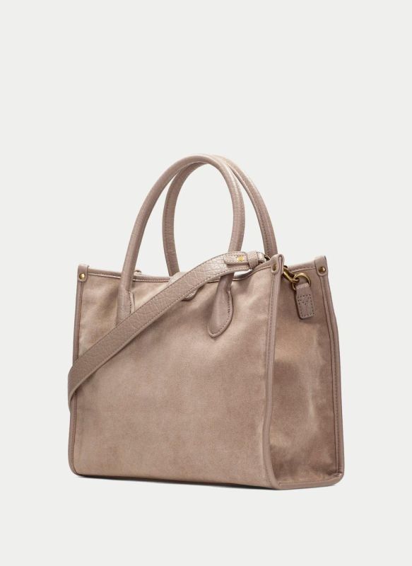 Hispanitas handtas suède taupe (BI265022 suède castoro) - Stiletto Schoenen (Oudenaarde)