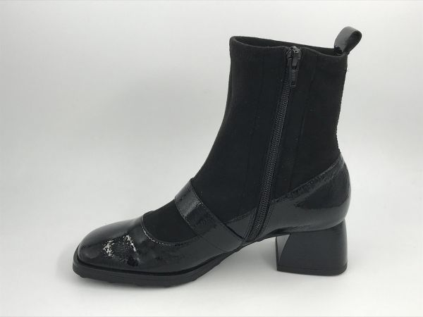 Hispanitas KLaars lak/tex zwart (HI254391 marsell black velour black) - Stiletto Schoenen (Oudenaarde)