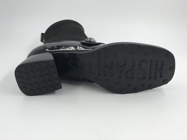 Hispanitas KLaars lak/tex zwart (HI254391 marsell black velour black) - Stiletto Schoenen (Oudenaarde)