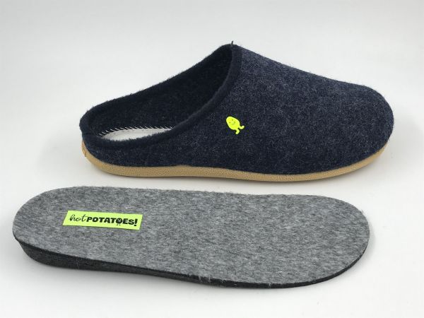 hot potatoes her pantoffel blauw (HP92209 navy) - Stiletto Schoenen (Oudenaarde)