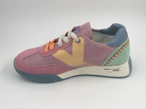 Kehnoo dam runner textiel lila/geel/blau (KW9757 lilla/yellow/sky) - Stiletto Schoenen (Oudenaarde)