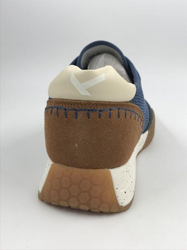 Kehnoo her runner textiel blauw (KM9758 avio/briek/brown) - Stiletto Schoenen (Oudenaarde)