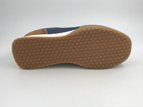 Kehnoo her runner textiel blauw (KM9758 avio/briek/brown) - Stiletto Schoenen (Oudenaarde)