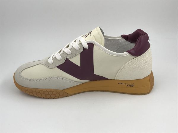 Kehnoo her runner textiel wit/bordeaux (KM9753 white/bordeaux) - Stiletto Schoenen (Oudenaarde)