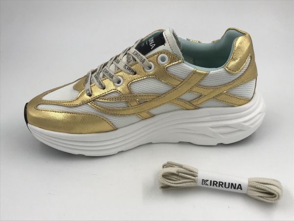 Kirruna dam runner led/text wit/goud (Spirit 10) - Stiletto Schoenen (Oudenaarde)