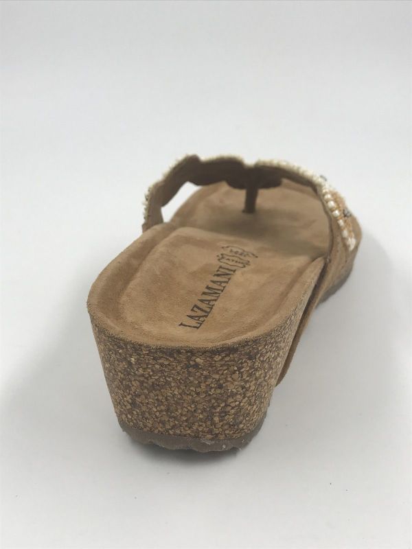 Lazamani dam slipper led beige (LA75926 beige mare toe) - Stiletto Schoenen (Oudenaarde)