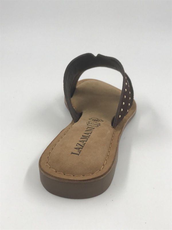 Lazamani dam slipper led brown (LA75949 brown lina mules) - Stiletto Schoenen (Oudenaarde)