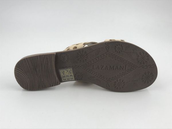 Lazamani dam slipper led leopard (LA75910 leopard lumi hair on leather) - Stiletto Schoenen (Oudenaarde)