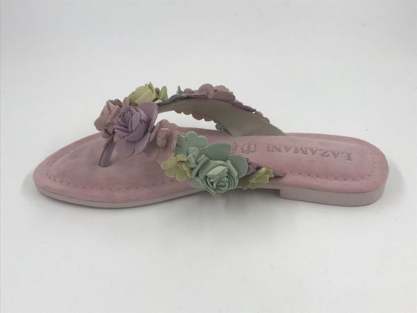 Lazamani dam slipper led lilac (LA33801 lilac cathelijne multi flowers) - Stiletto Schoenen (Oudenaarde)