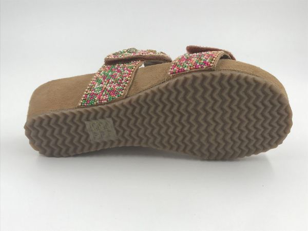 Lazamani dam slipper led pink (LA75929 pink bo flower beads two straps) - Stiletto Schoenen (Oudenaarde)