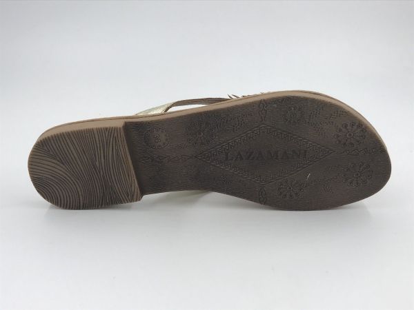 Lazamani dam slipper metled gold (LA33796 gold hilde flower) - Stiletto Schoenen (Oudenaarde)