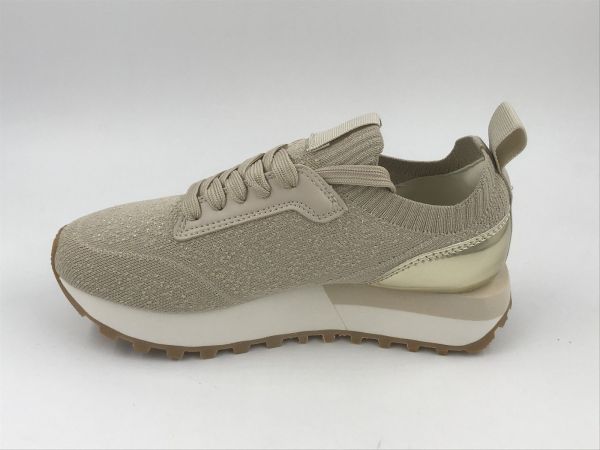 Liu Jo dam run led/text beige (BA6067TX525S1856 evelyn 916 sneaker knit metallic) - Stiletto Schoenen (Oudenaarde)
