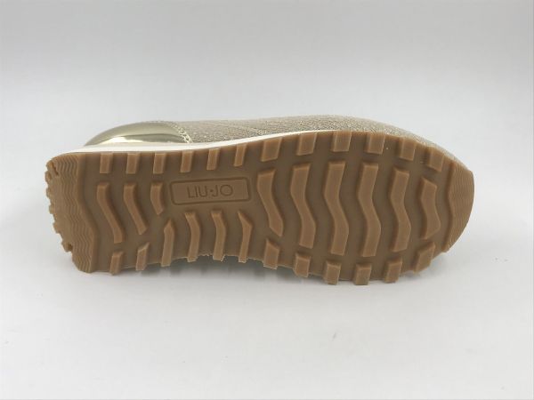 Liu Jo dam run led/text beige (BA6067TX525S1856 evelyn 916 sneaker knit metallic) - Stiletto Schoenen (Oudenaarde)