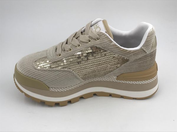 Liu Jo dam runner led/tex beige (BF4053TX432S1802 amazing23 lurex velvet) - Stiletto Schoenen (Oudenaarde)