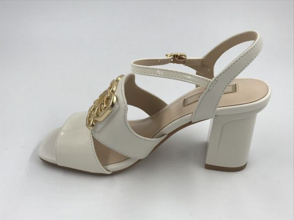 Liu Jo dam sand lak led off white (SA6051PX695S1400 brooke 1 sandal nappa/pat mil) - Stiletto Schoenen (Oudenaarde)